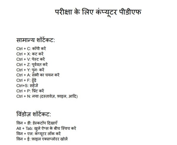 (Hindi) Computer Notes - HSSC