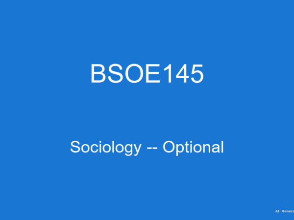 BSOE145 - Sociology -- Optional (Guess Papers + Solutions)