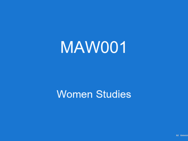 MAW001 - Women Studies (Guess Papers + Solutions)