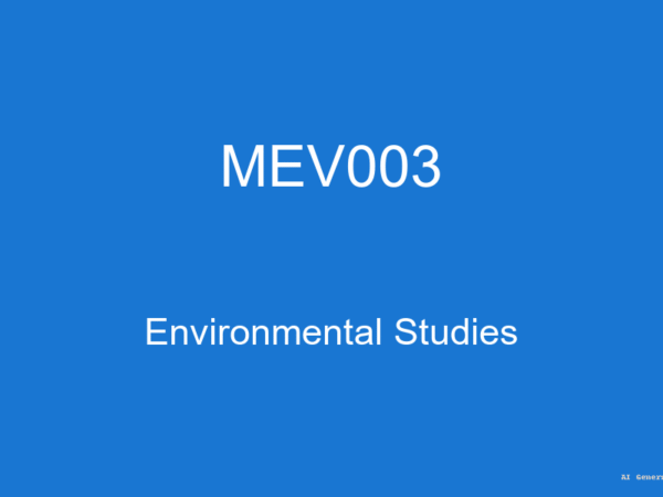 MEV003 - Environmental Studies (Guess Papers + Solutions)