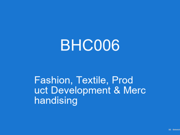 BHC006 - Fashion, Textile, Product Development & Merchandising (Guess Papers + Solutions)