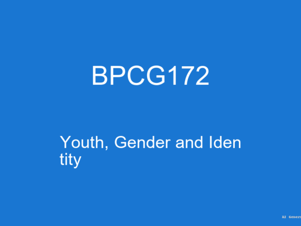 BPCG172 - Youth, Gender and Identity (Guess Papers + Solutions)