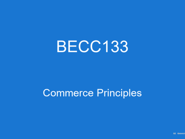 BECC133 - Commerce Principles (Guess Papers + Solutions)