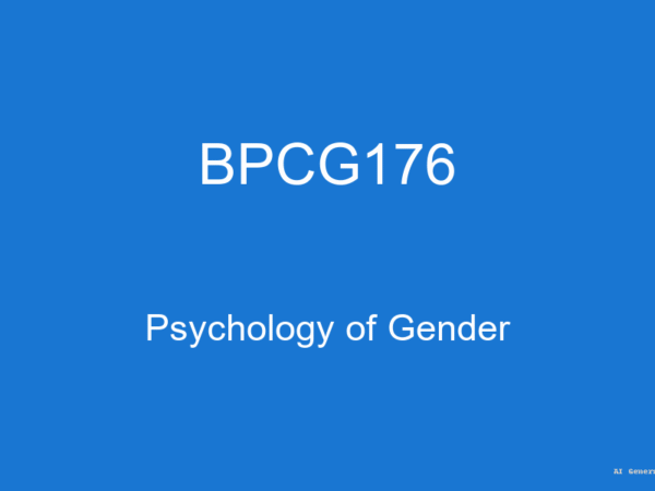 BPCG176 - Psychology of Gender (Guess Papers + Solutions)