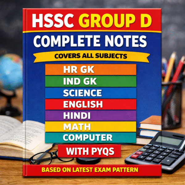 (English) Complete HSSC Group D Notes with PYQs