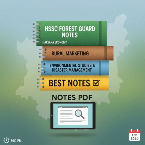 HSSC Forest Guard Related Notes , Haryana Economy , Rural Marketing , Environmental Studies and Disaster Management
